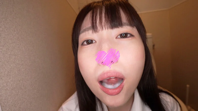 制服JKが口にザーメン貯めている