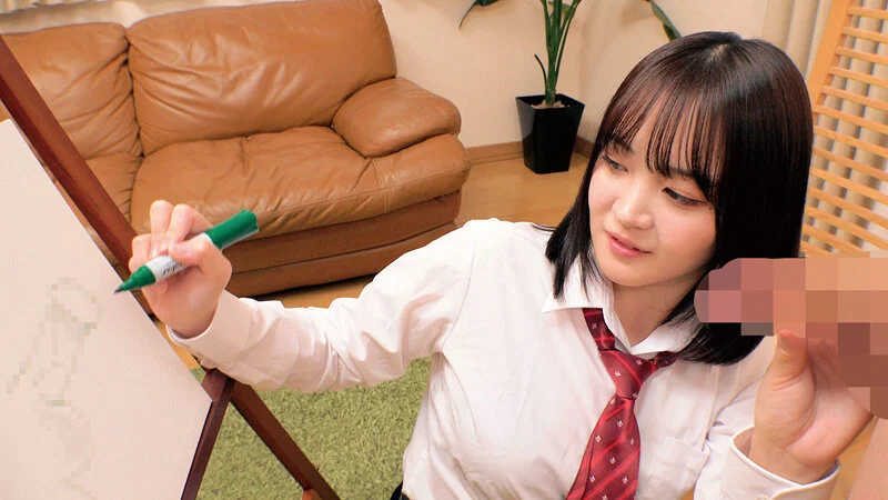 制服JKが絵を描いている
