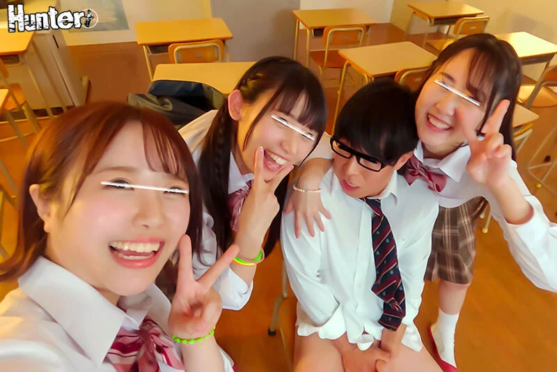 制服JK3人と男子