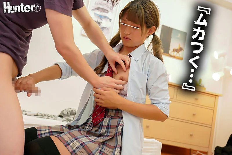 ニーハイ履いた制服ギャルJKが手コキしている