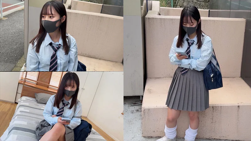 マスクをしたロングヘアーの制服JK【配信品番：smus059 サンプル画像】